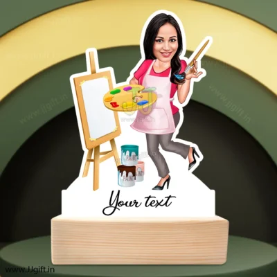 Artist lady caricature 1, Best caricature gift for artist