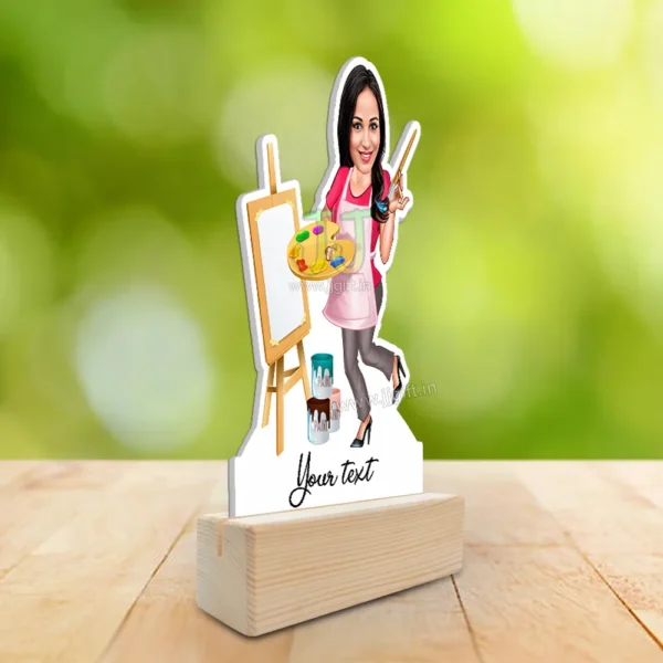 Artist lady caricature 1, Best caricature gift for artist - Image 2