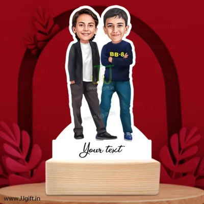 Best gift for sibling, Unique caricature gift idea for sibling, standee gift for sibling