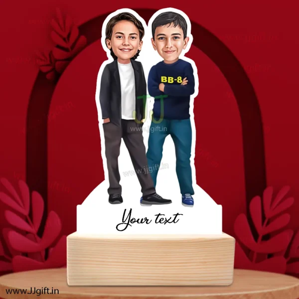 Best gift for sibling, Unique caricature gift idea for sibling, standee gift for sibling