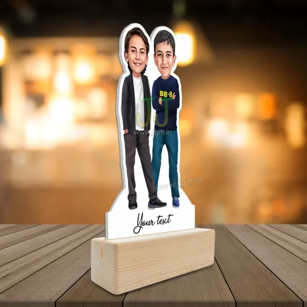 Best gift for sibling, Unique caricature gift idea for sibling, standee gift for sibling - Image 2