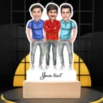 Best male friend group caricature gift for 3 person