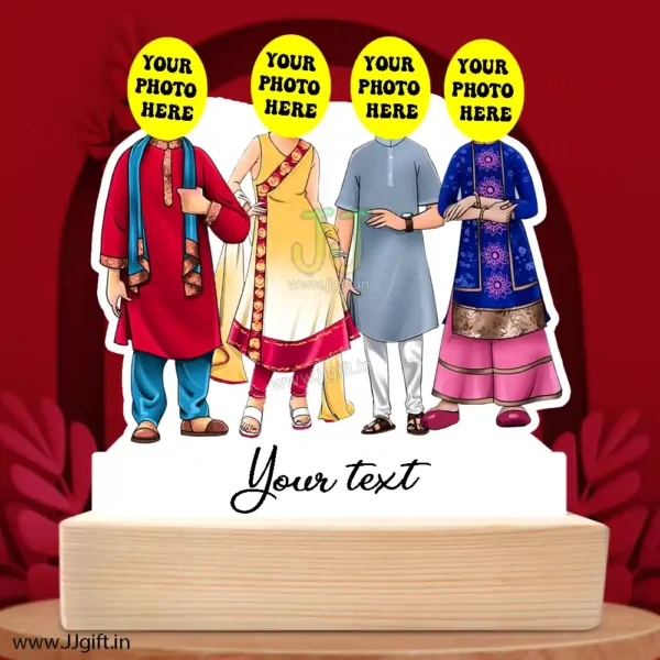 Traditional outfit caricature gift for 4 friends - Image 3