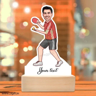 Unique present for table tennis player , caricature gift for ping pong player