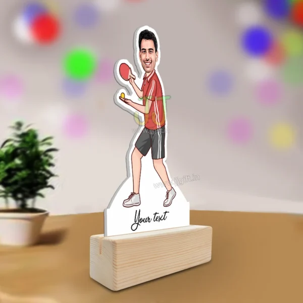 Unique present for table tennis player , caricature gift for ping pong player - Image 2