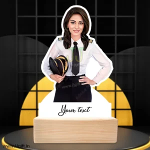 Unique standee for lady pilot, Caricature gift for lady pilot