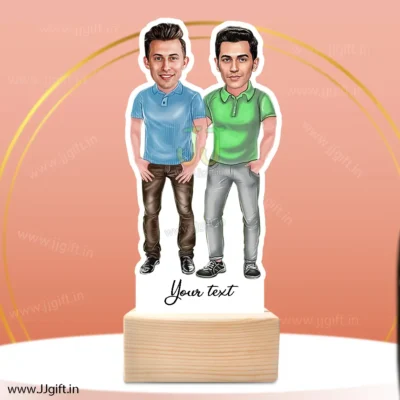 Best male friend group caricature gift for 2 person