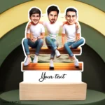 Standee caricature gift for 3 male friends, Unique present for 3 Best friends