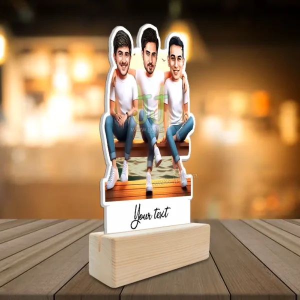 Standee caricature gift for 3 male friends, Unique present for 3 Best friends - Image 2