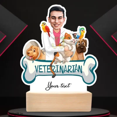 Veterinarian caricature gift for male