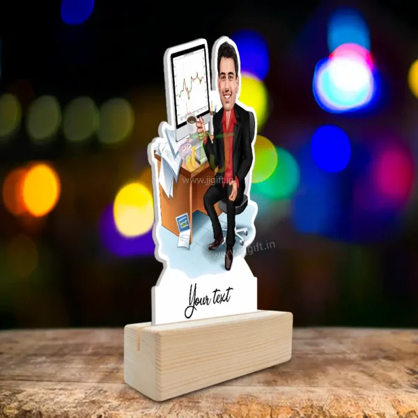Caricature standee gift for stock market trader, stock trader gift idea - Image 2