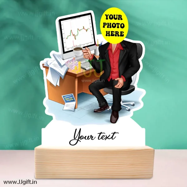 Caricature standee gift for stock market trader, stock trader gift idea - Image 3