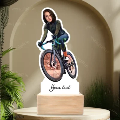 Customise cyclist caricature gift, Best gift fot cyclist female, Statue cyclist gift idea