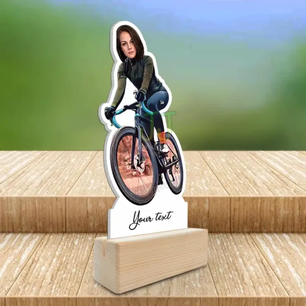 Customise cyclist caricature gift, Best gift fot cyclist female, Statue cyclist gift idea - Image 2