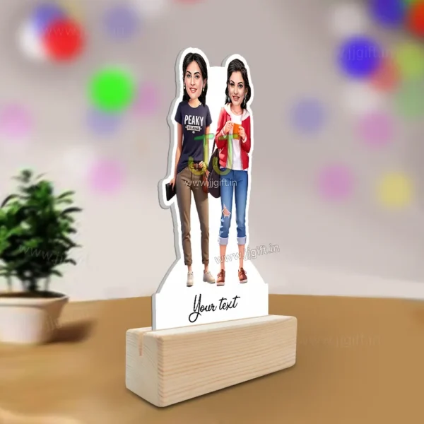 Personalized Caricature gift idea for Female friends group for 2 person - Image 2
