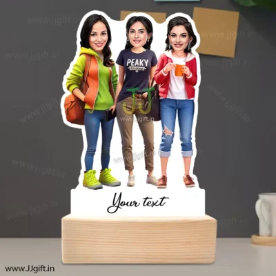 Personalized Caricature gift idea for Female friends group for 3 person
