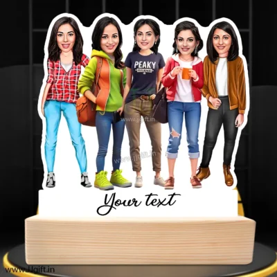 Personalized Caricature gift idea for Female friends group for 5 person