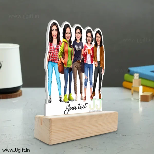Personalized Caricature gift idea for Female friends group for 5 person - Image 2