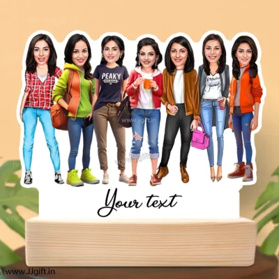 Personalized Caricature gift idea for Female friends group for 7 person