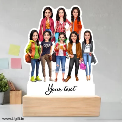 Personalized Caricature gift idea for Female friends group for 8 person