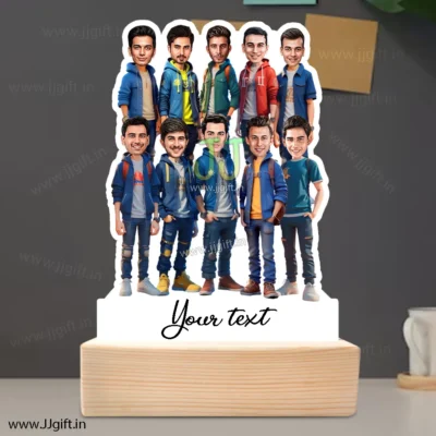 Personalized Caricature gift idea for Male friends group for 10 person