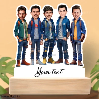 Personalized Caricature gift idea for Male friends group for 5 person