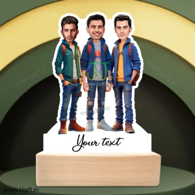 Personalized Caricature gift idea for Male friends group for 3 person