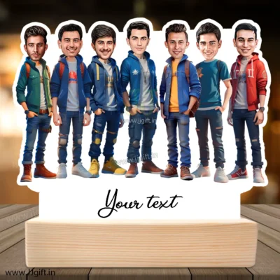 Personalized Caricature gift idea for Male friends group for 7 person
