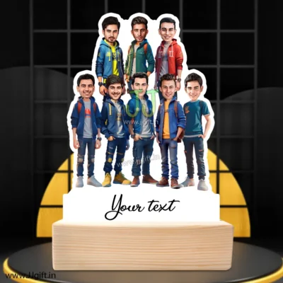 Personalized Caricature gift idea for Male friends group for 8 person