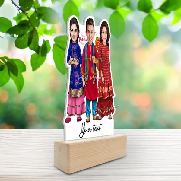 Rakshabandhan caricature gift for 1 brother and 2 sister , Personalized rakshabandhan caricature gift - Image 3