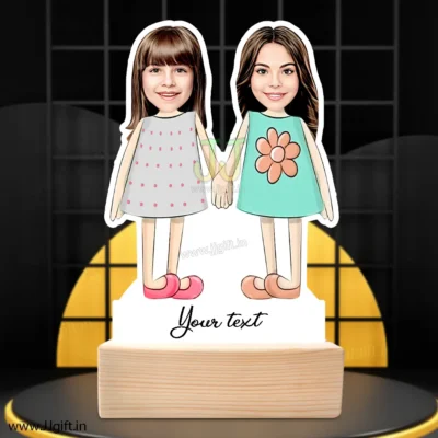 Caricature Gift for 2 female friends in childish and funny look