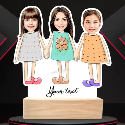 Caricature Gift for 3 female friends in childish and funny look