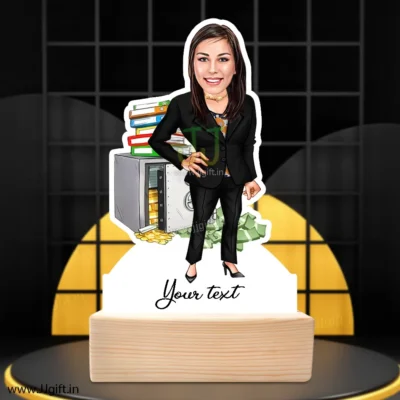 Caricature gift idea for Banker, Best standee gift for banker