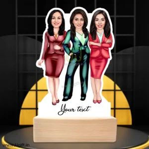 Caricature gift ideas for a group of 3 girls, Unique personalized standee for women group