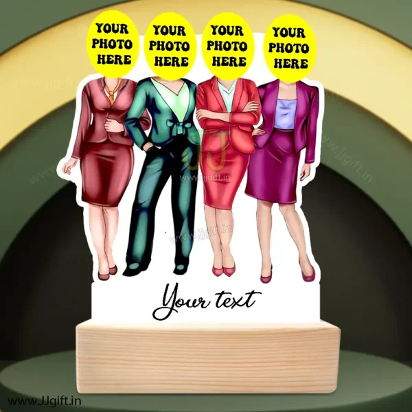 Caricature gift ideas for a group of 4 girls, Unique personalized standee for women group - Image 3