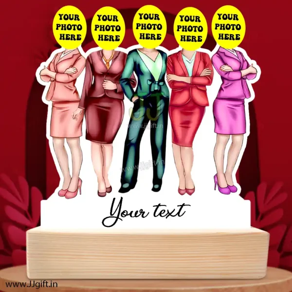 Caricature gift ideas for a group of 5 girls, Unique personalized standee for women group - Image 3