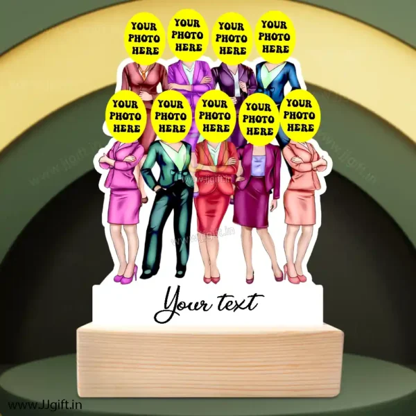 Caricature gift ideas for a group of 9 girls, Unique personalized standee for women group - Image 3