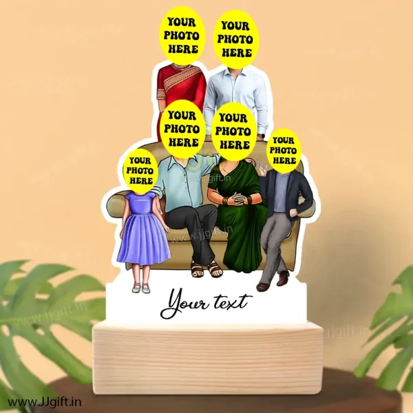 Family photo cartoon gift with 1 boy and 1 girl - Image 3