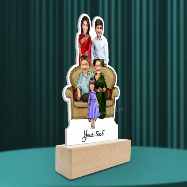 Family photo cartoon gift with 1 couple and 1 girl - Image 2