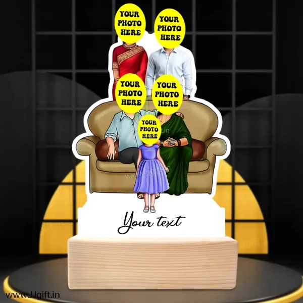 Family photo cartoon gift with 1 couple and 1 girl - Image 3