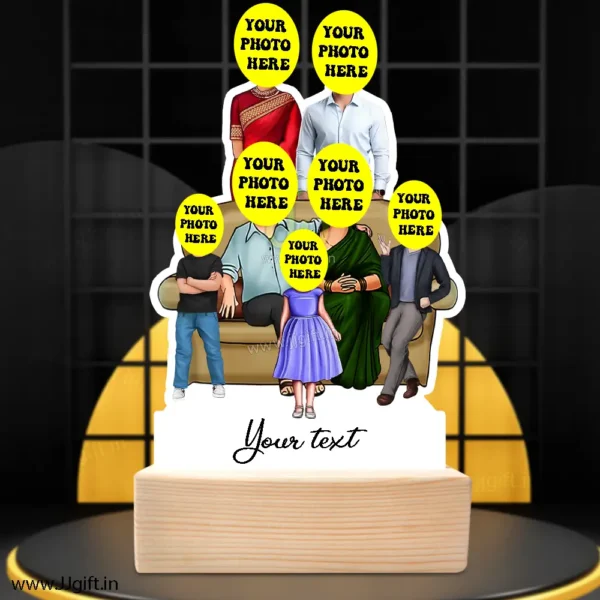 Family photo cartoon gift with 2 boy and 1 girl - Image 3