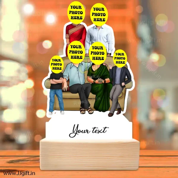 Family photo cartoon gift with 2 boy - Image 3