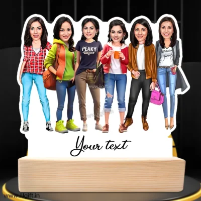 Personalized Caricature gift idea for Female friends group for 6 person
