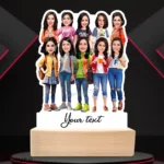 1 to 10 Female Frined Group Caricature Standee in Western outfit, Personalized 10 Female Group Standee Gift in Western Outfit
