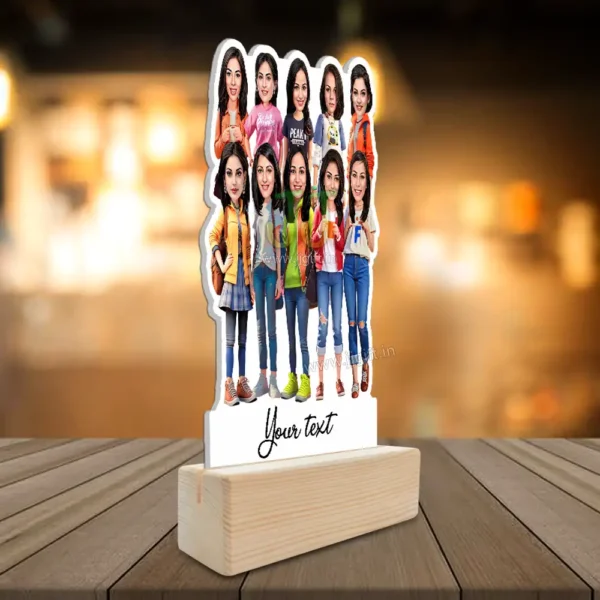 1 to 10 Female Frined Group Caricature Standee in Western outfit, Personalized 10 Female Group Standee Gift in Western Outfit - Image 2