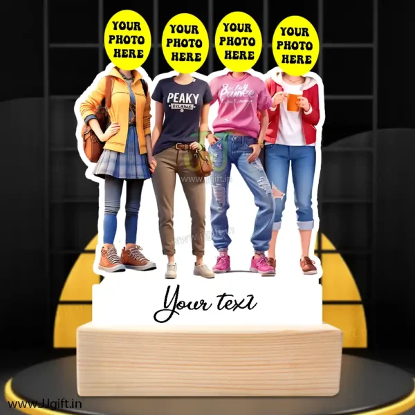 1 to 10 Female Frined Group Caricature Standee in Western outfit, Personalized 4 Female Group Standee Gift in Western Outfit - Image 3