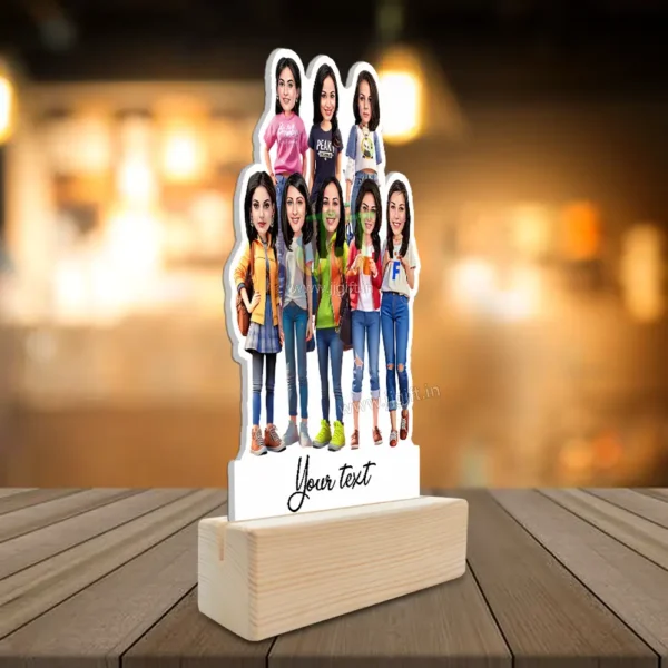 1 to 10 Female Frined Group Caricature Standee in Western outfit, Personalized 8 Female Group Standee Gift in Western Outfit - Image 2
