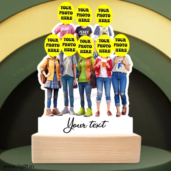 1 to 10 Female Frined Group Caricature Standee in Western outfit, Personalized 8 Female Group Standee Gift in Western Outfit - Image 3