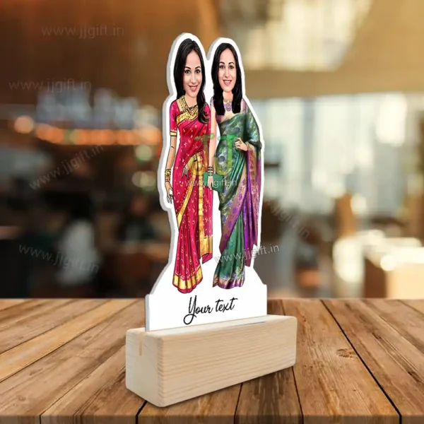 2 to 12 Lady in saree group caricature gift - Image 2