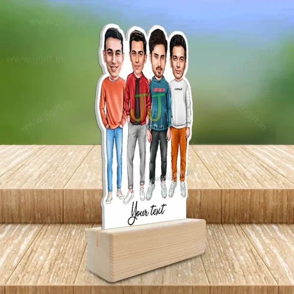 4 Male Friend Caricature Gift, Best Standee Gift For 4 Male Friends - Image 2
